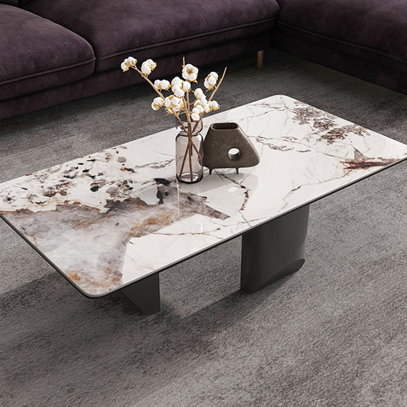 Contemporary Slate Rectangle Coffee Table Standard Single Coffee Table