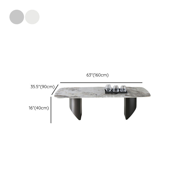 Contemporary Slate Rectangle Coffee Table Standard Single Coffee Table