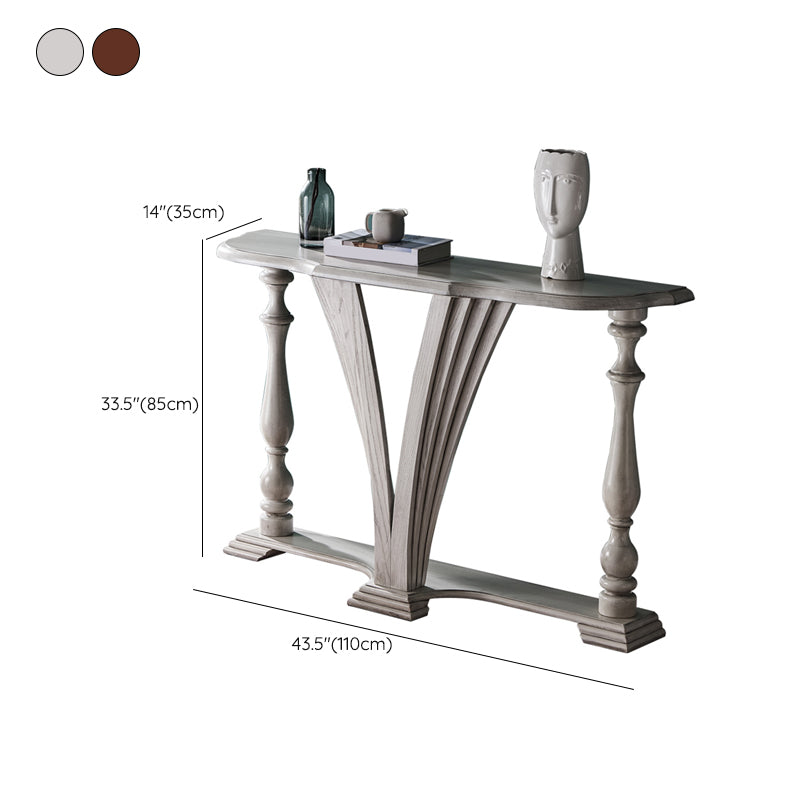 Victorian Rubber Wood Console Table Free Form Console Sofa Table for Hall