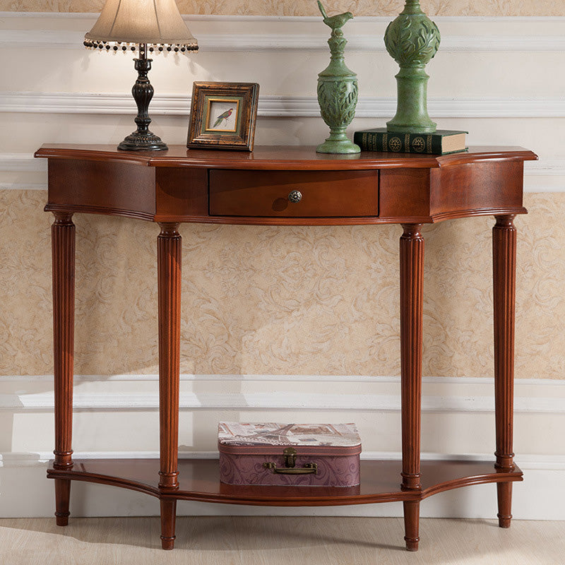Victorian Rubber Wood End Table Freeform Console Table for Hall