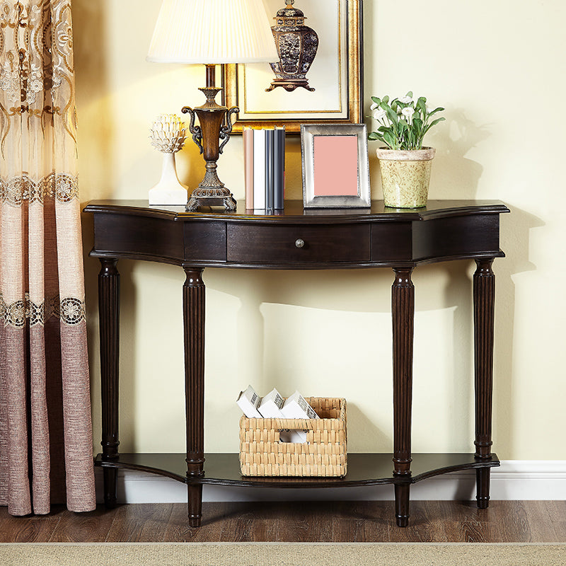 Victorian Rubber Wood End Table Freeform Console Table for Hall