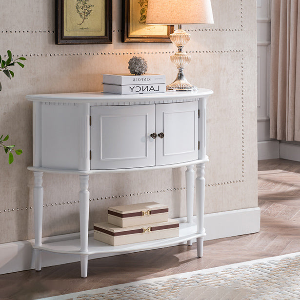 Victorian Wood Accent Table Half Moon Console Sofa Table for Hall