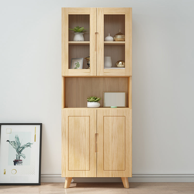 Wooden Natural Standard Bookcase Contemporary Closed Back Bookshelf