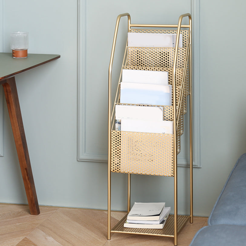 Industrial Metal Standard Bookcase Closed Back Bookshelf with Shelves