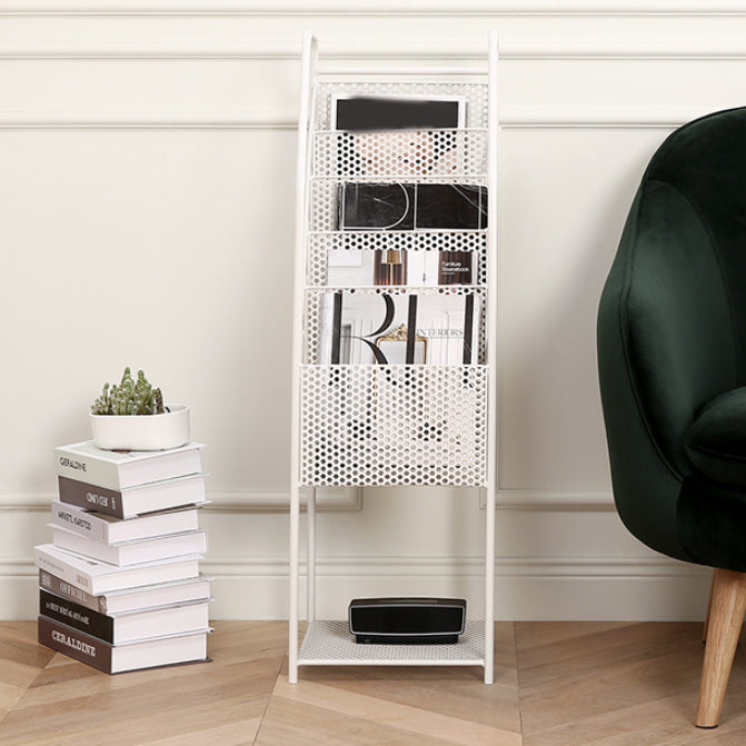 Industrial Metal Standard Bookcase Closed Back Bookshelf with Shelves