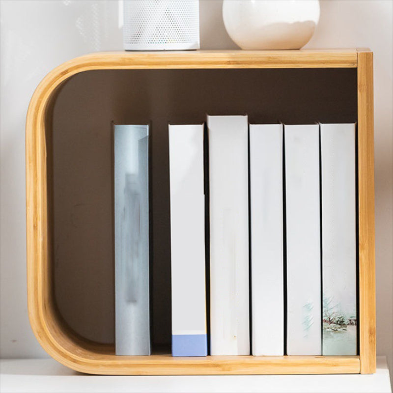 Modern Bamboo Bookcase Natural Open Back Standard Bookshelf with Shelves
