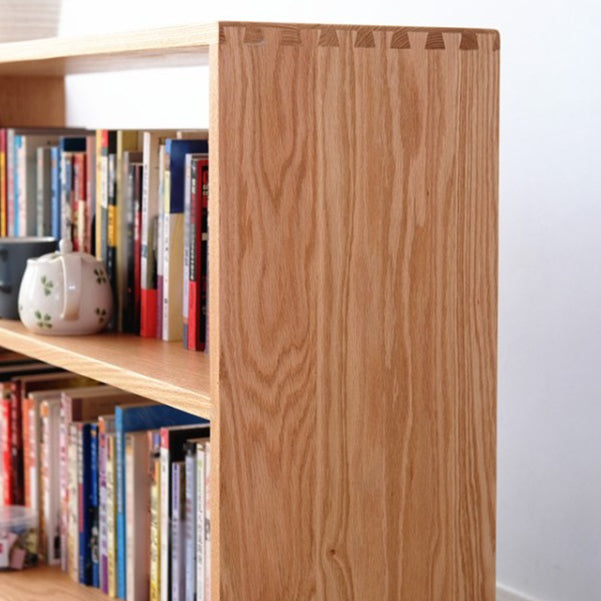 Scandinavian Open Back Bookshelf Standard Wooden Bookcase with Shelves