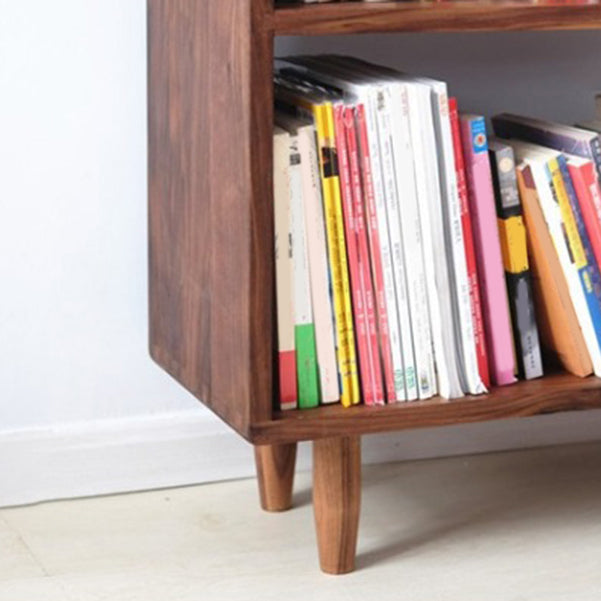 Scandinavian Open Back Bookshelf Standard Wooden Bookcase with Shelves