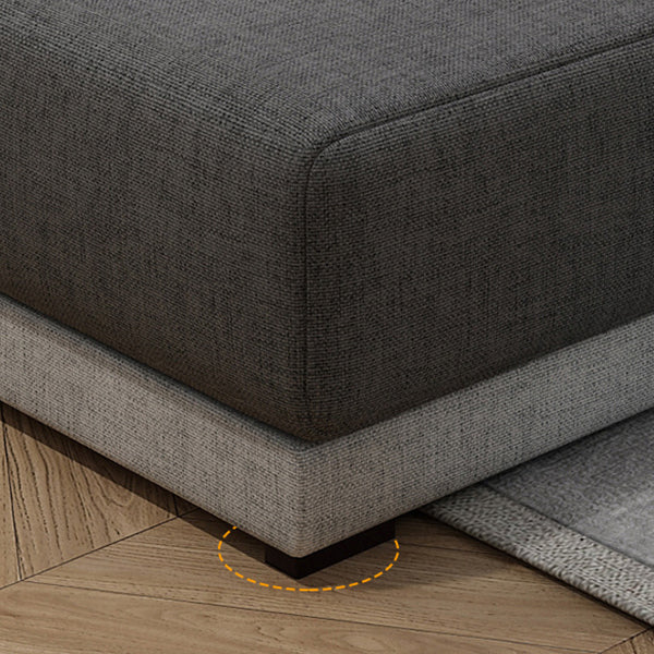 Scandinavian Style Stationary Seating Living Room Recessed Arm Pillows Sofa