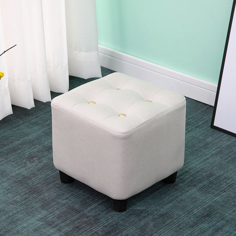 Tufted Ottoman Whole Colored Fabric Water Resistant Square Modern Ottoman