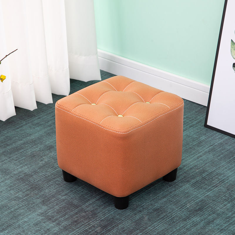 Tufted Ottoman Whole Colored Fabric Water Resistant Square Modern Ottoman