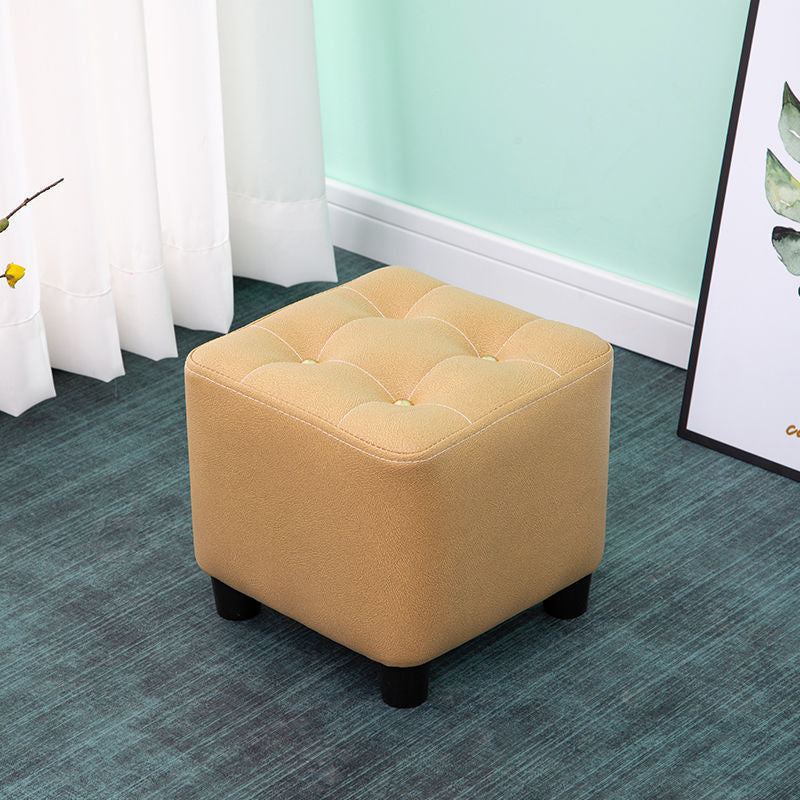 Tufted Ottoman Whole Colored Fabric Water Resistant Square Modern Ottoman