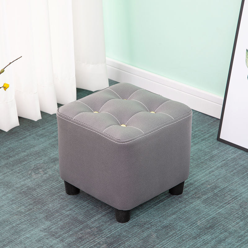 Tufted Ottoman Whole Colored Fabric Water Resistant Square Modern Ottoman