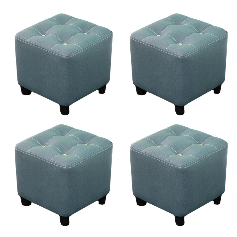 Tufted Ottoman Whole Colored Fabric Water Resistant Square Modern Ottoman