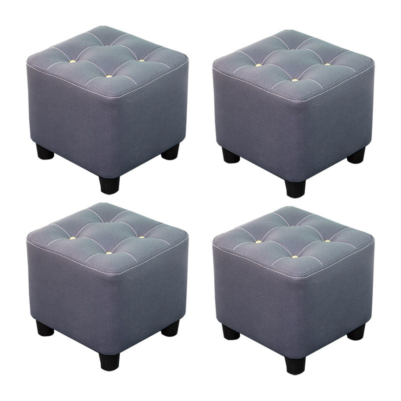 Tufted Ottoman Whole Colored Fabric Water Resistant Square Modern Ottoman
