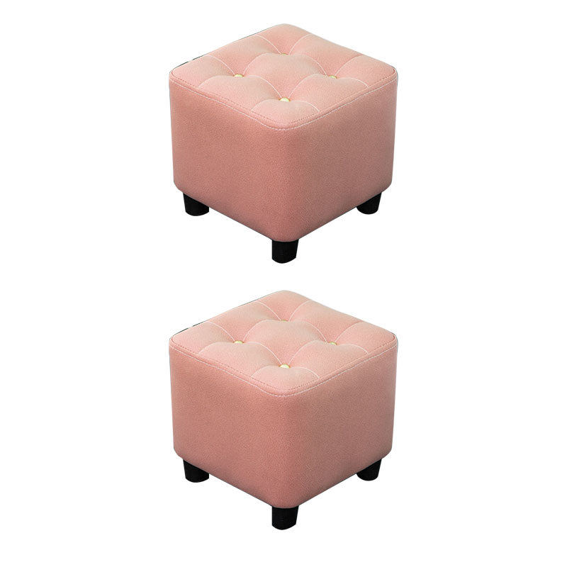 Tufted Ottoman Whole Colored Fabric Water Resistant Square Modern Ottoman