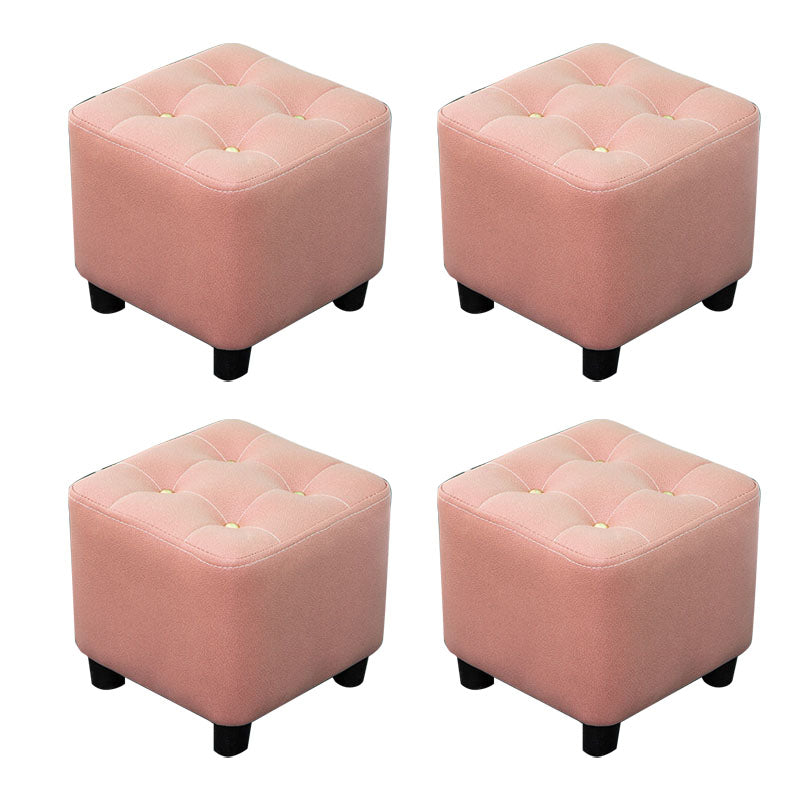 Tufted Ottoman Whole Colored Fabric Water Resistant Square Modern Ottoman