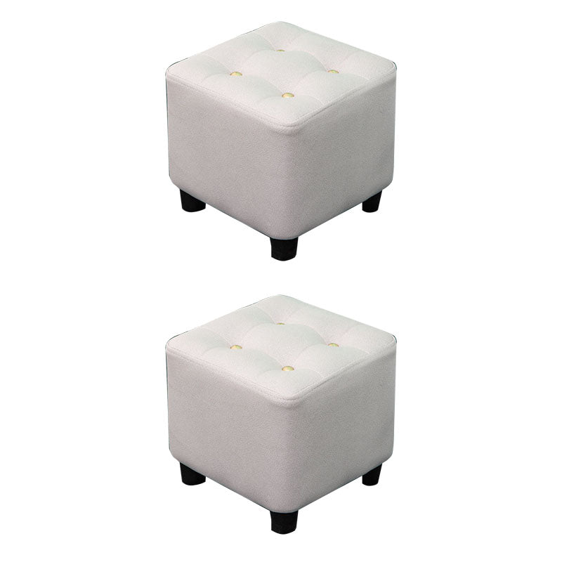 Tufted Ottoman Whole Colored Fabric Water Resistant Square Modern Ottoman
