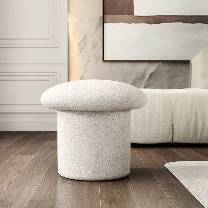 Plain Pouf Mushroom Shaped Sherpa Fade Resistant Upholstered Pouf Ottoman