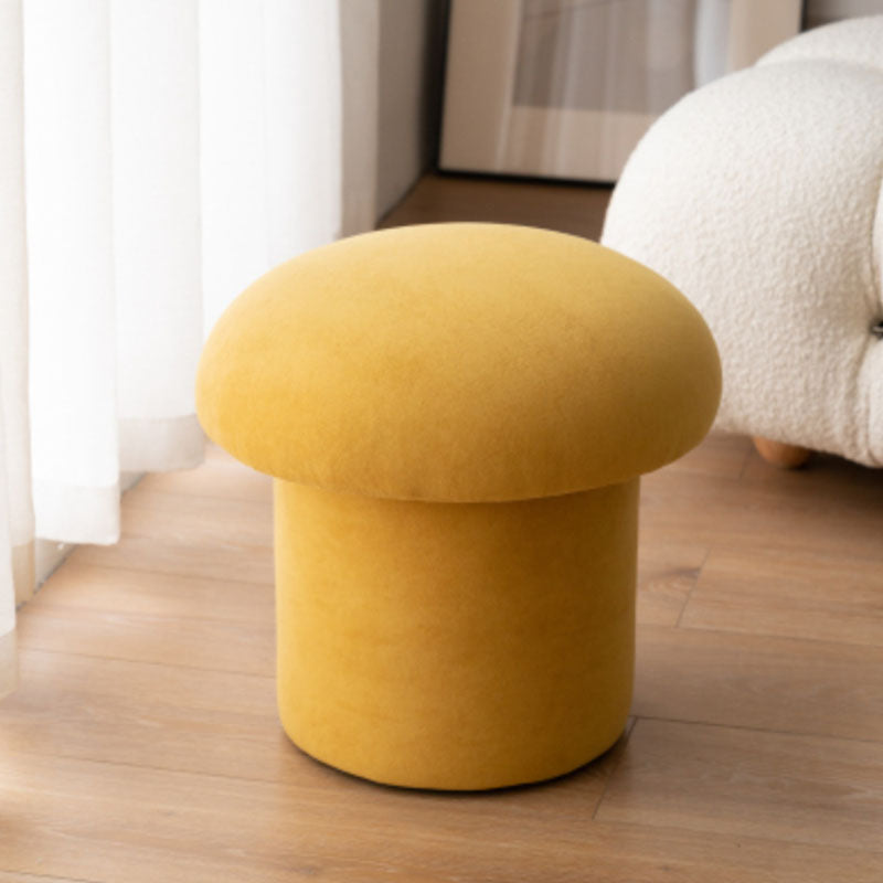 Plain Pouf Mushroom Shaped Sherpa Fade Resistant Upholstered Pouf Ottoman