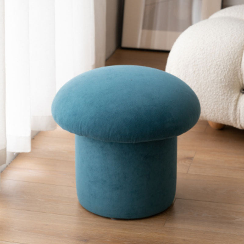Plain Pouf Mushroom Shaped Sherpa Fade Resistant Upholstered Pouf Ottoman