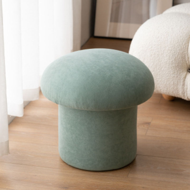 Plain Pouf Mushroom Shaped Sherpa Fade Resistant Upholstered Pouf Ottoman