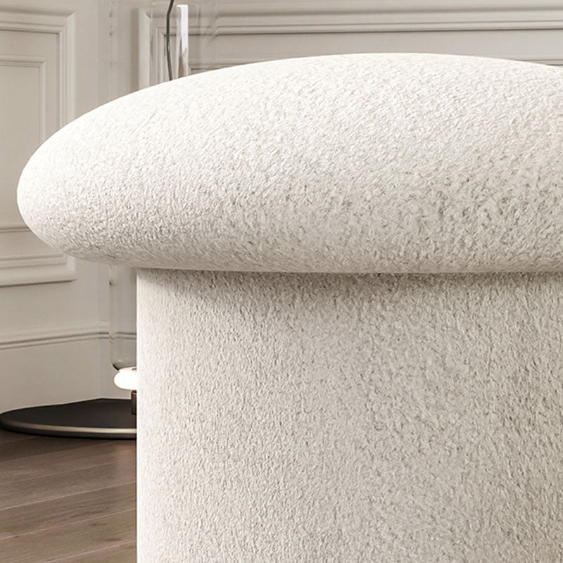 Plain Pouf Mushroom Shaped Sherpa Fade Resistant Upholstered Pouf Ottoman