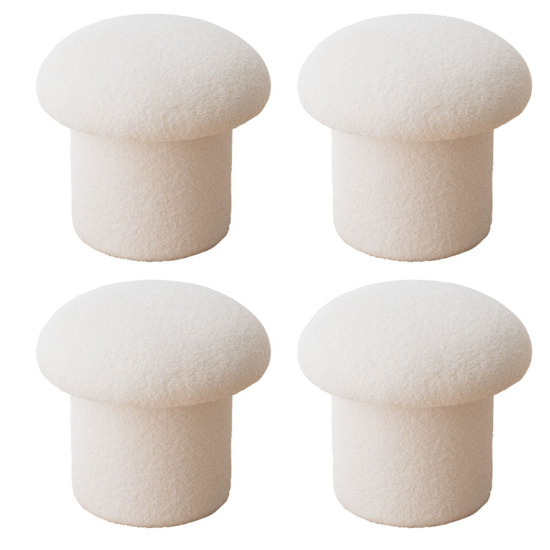 Plain Pouf Mushroom Shaped Sherpa Fade Resistant Upholstered Pouf Ottoman