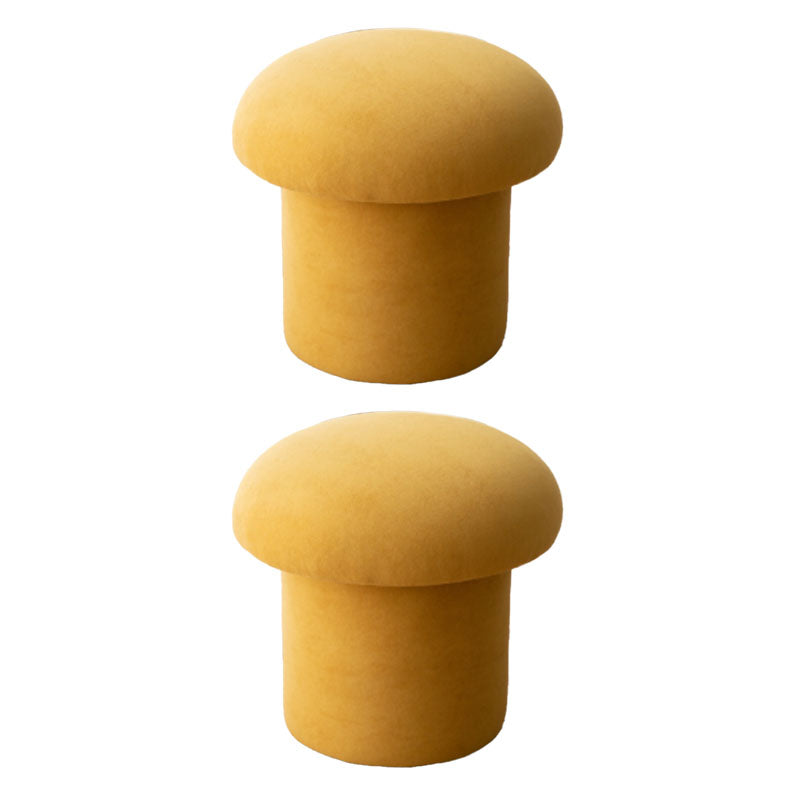 Plain Pouf Mushroom Shaped Sherpa Fade Resistant Upholstered Pouf Ottoman
