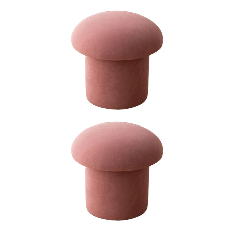 Plain Pouf Mushroom Shaped Sherpa Fade Resistant Upholstered Pouf Ottoman