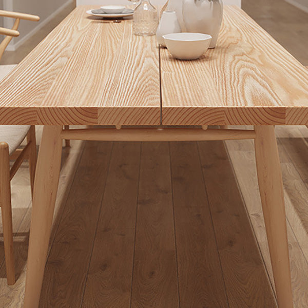 Glam Rectangle Dining Table Wooden Table with Wood Legs for Home Use