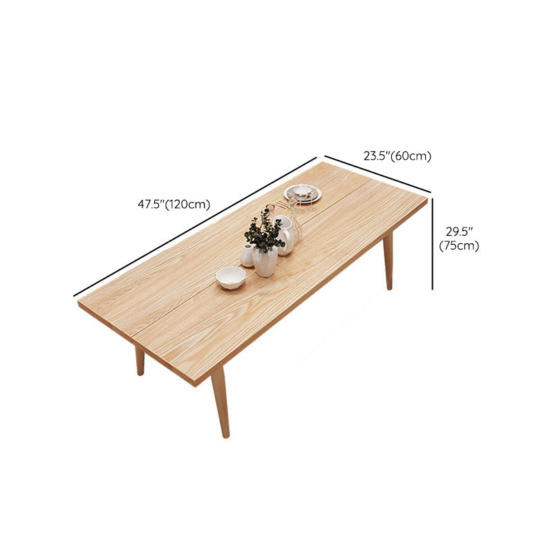 Glam Rectangle Dining Table Wooden Table with Wood Legs for Home Use