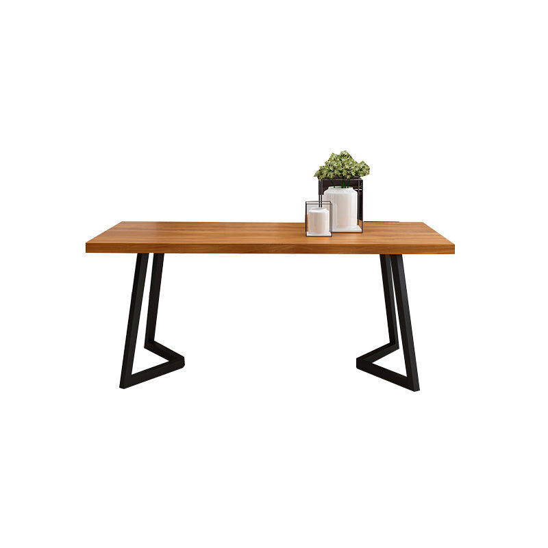 Industrial Rectangle Dining Table Wooden Table with Metal Legs for Home