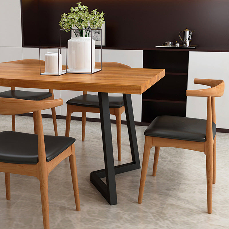 Industrial Rectangle Dining Table Wooden Table with Metal Legs for Home