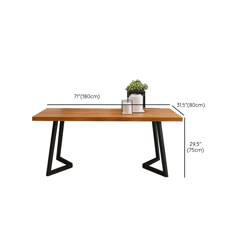 Industrial Rectangle Dining Table Wooden Table with Metal Legs for Home