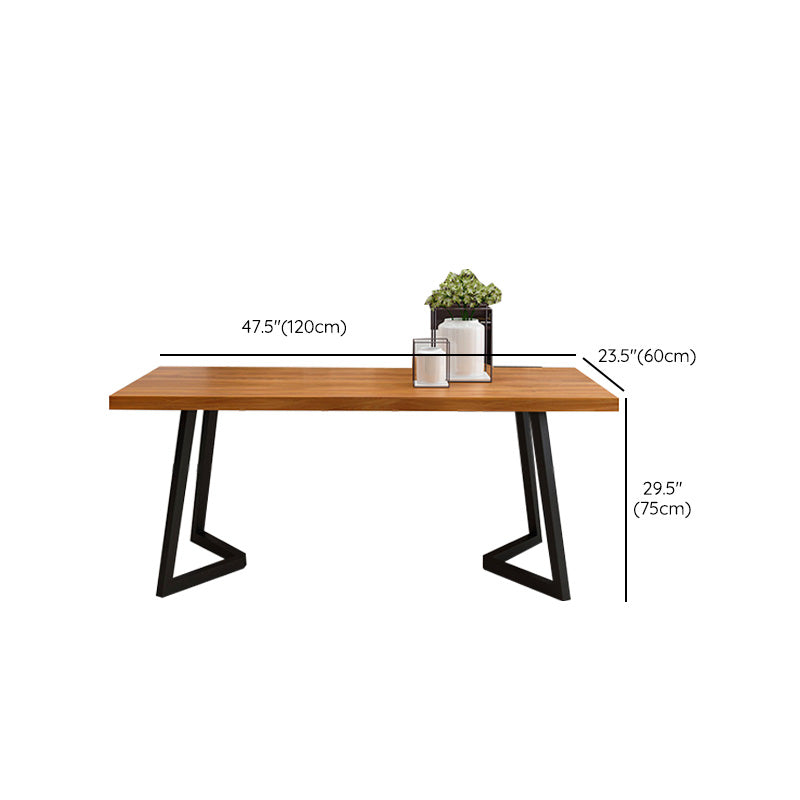 Industrial Rectangle Dining Table Wooden Table with Metal Legs for Home