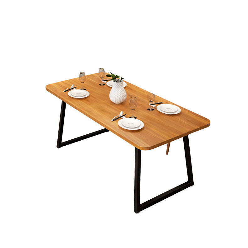Industrial Rectangle Dining Table Wooden Table with Metal Legs for Kitchen