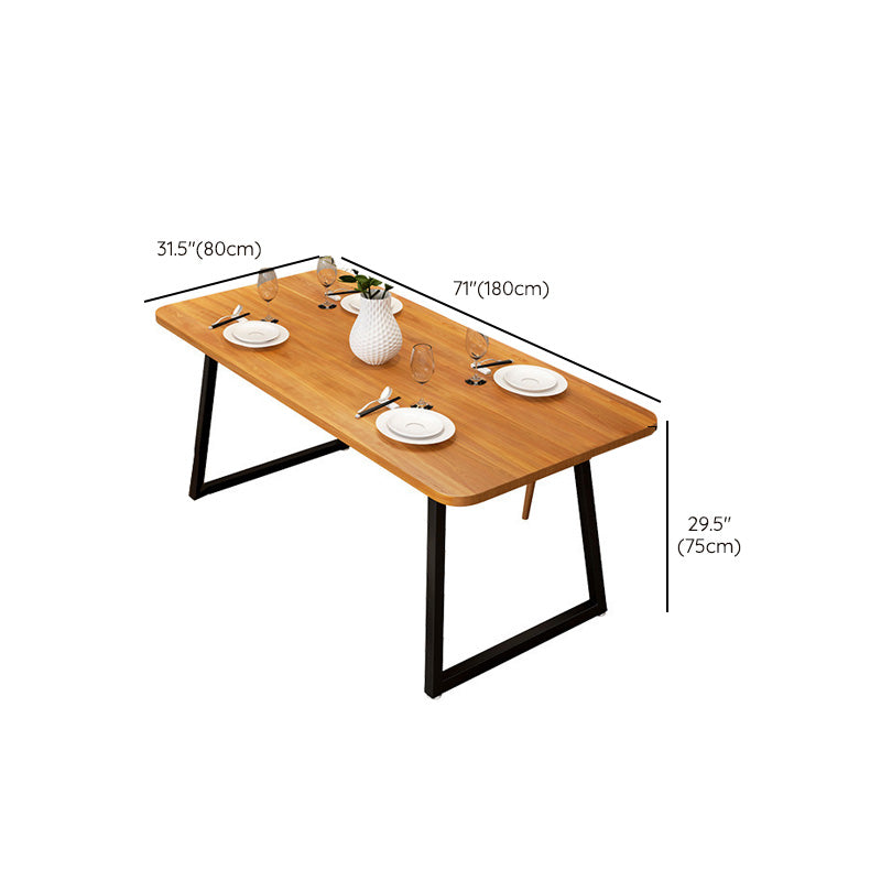 Industrial Rectangle Dining Table Wooden Table with Metal Legs for Kitchen