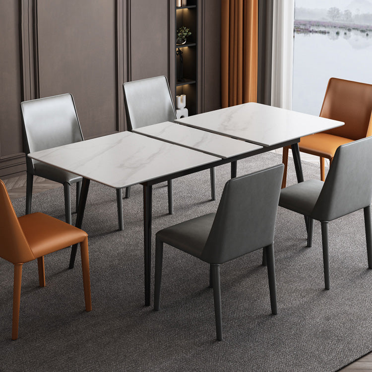 Rectangle Extendable Dining Table Modern Stone Top Dining Table
