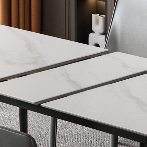 Rectangle Extendable Dining Table Modern Stone Top Dining Table