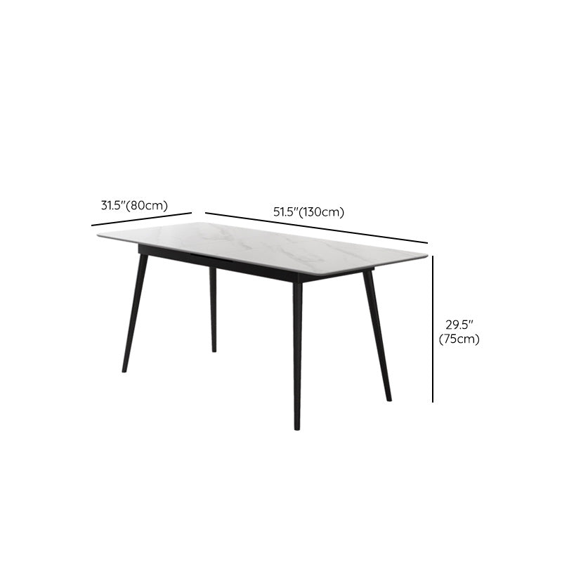 Rectangle Extendable Dining Table Modern Stone Top Dining Table