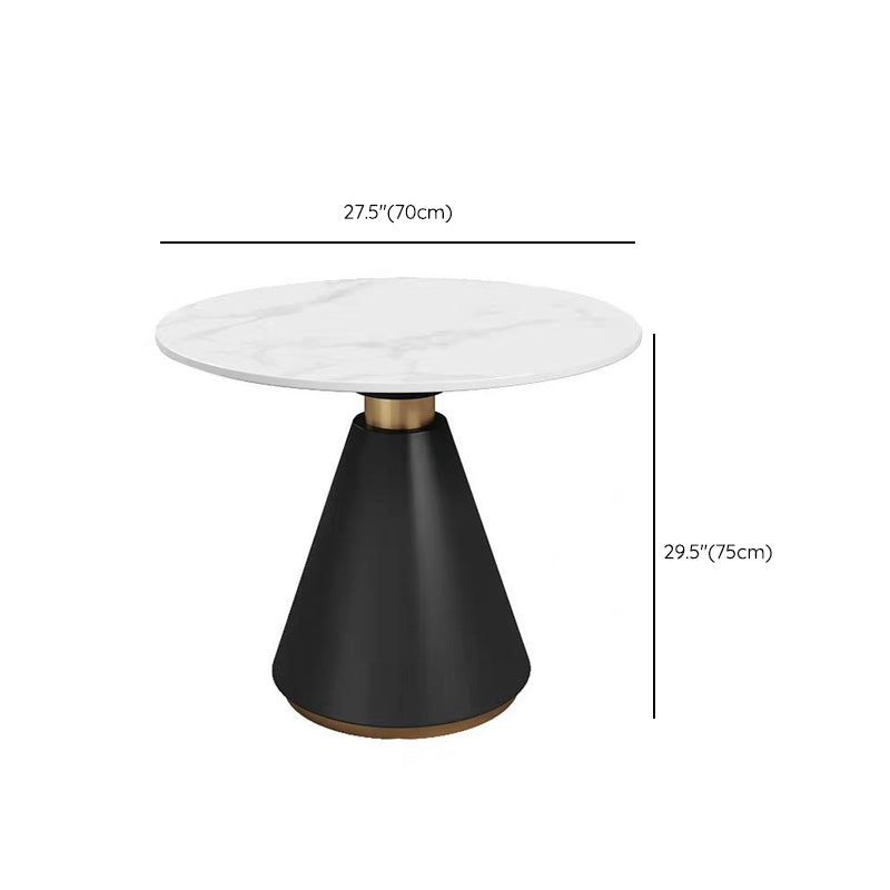 Modern Round Dining Table for Kitchen Metal Pedestal Base Table