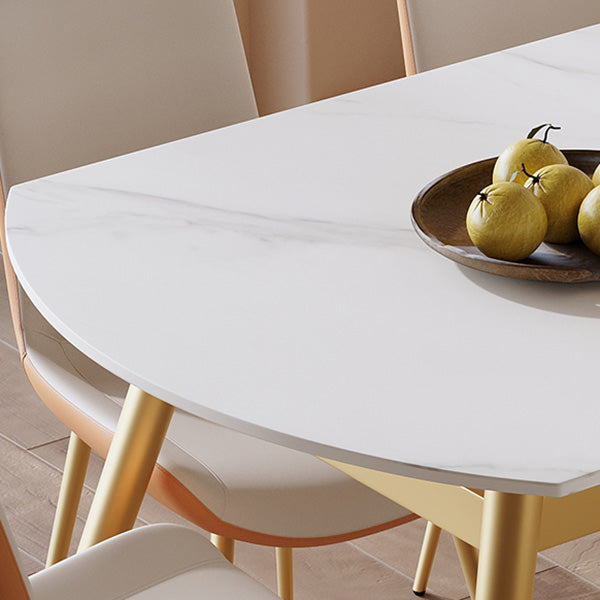 Modern Extendable Dining Table Stone Top Dining Table with 4 Legs