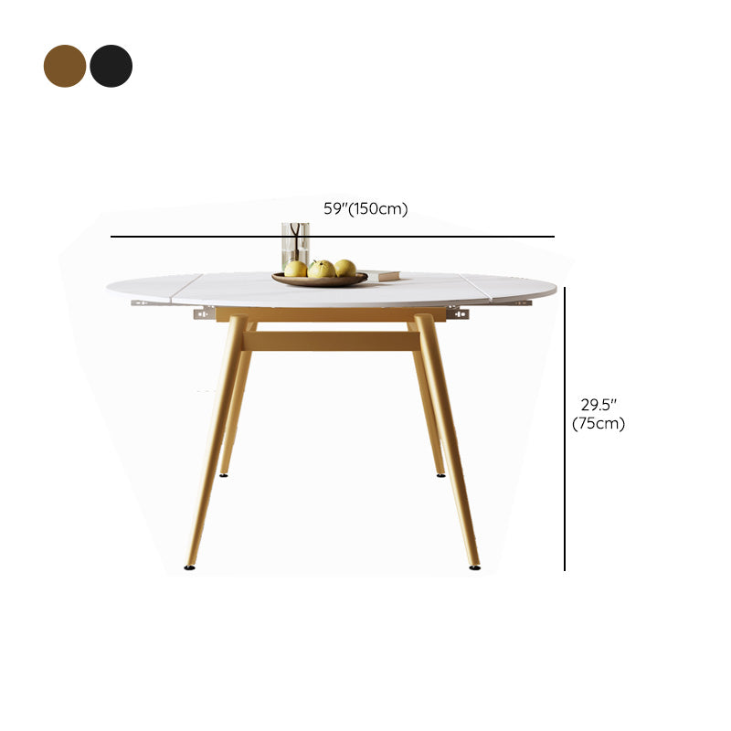 Modern Extendable Dining Table Stone Top Dining Table with 4 Legs