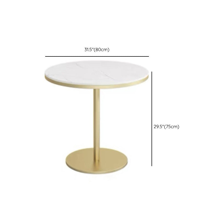 White Faux Marble Dining Table Traditional Luxury Round Table for Home