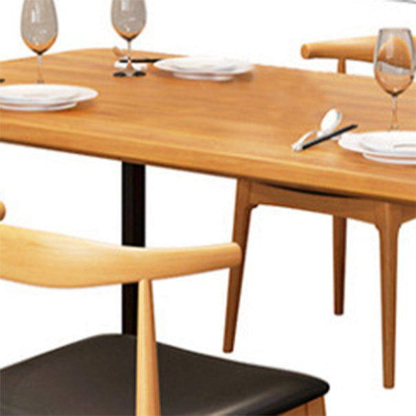 Industrial 1/2/5 Pieces Furniture Rectangle Solid Wood Dining Table Set in Brown