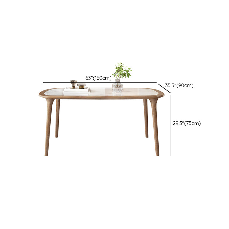 Modern Style Rectangle Table Set 1/2/5/7 Pieces Dining Set with Wood Legs