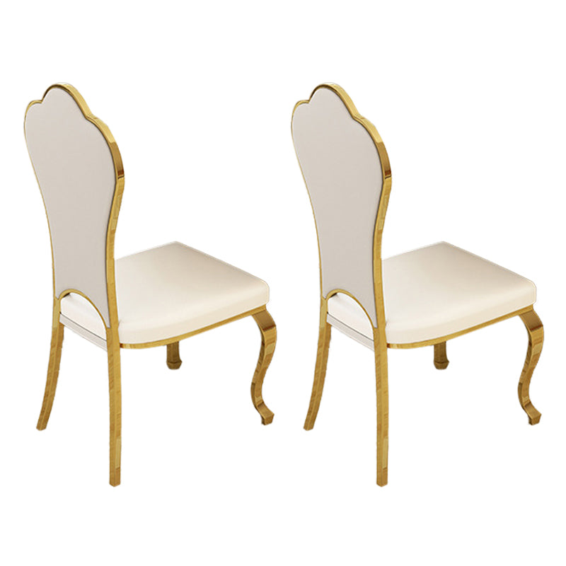 Glam Style Rectangle Table Set 1/2/5/7 Pieces Dining Set with Metal Legs for Kitchen