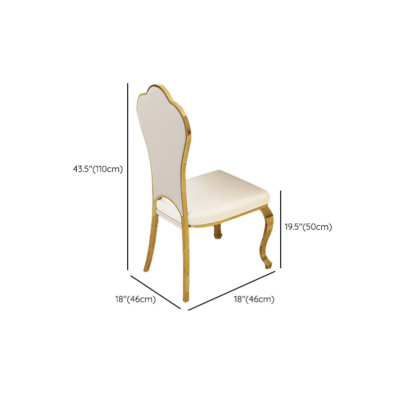 Glam Style Rectangle Table Set 1/2/5/7 Pieces Dining Set with Metal Legs for Kitchen