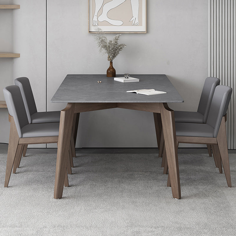 Modern 1/2/5/7 Pieces Furniture Stone Rectangle Dining Chairs Set in Gray